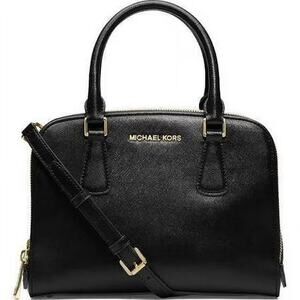 Michael Kors Black Saffiano Leather Large Reese Satchel